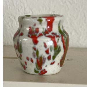 Miniature MCM Pot Art Pottery Handmade Signed 1.5" Perfect Dollhouse Flower Pot